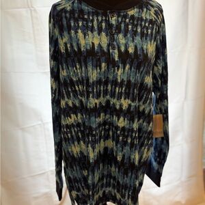LuLaRoe Blue and Yellow Patterned Top